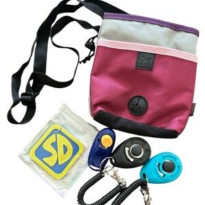 Pink and Gray Crossbody Bag with Clickers